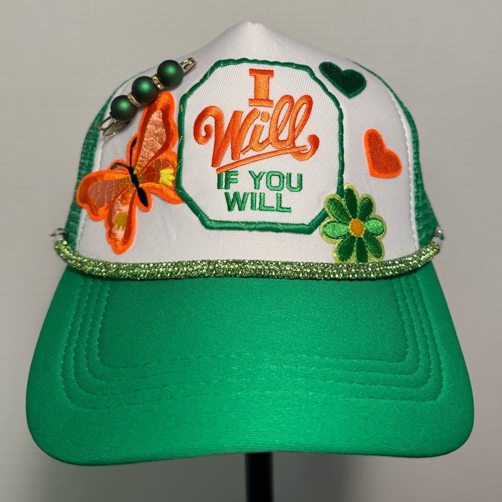 Green and Orange custom made Cap